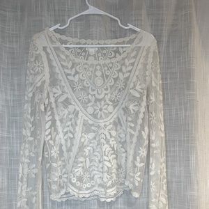 White long sleeve top